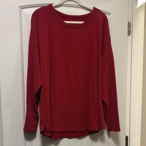 Maurices Red Ribbed Women's Top